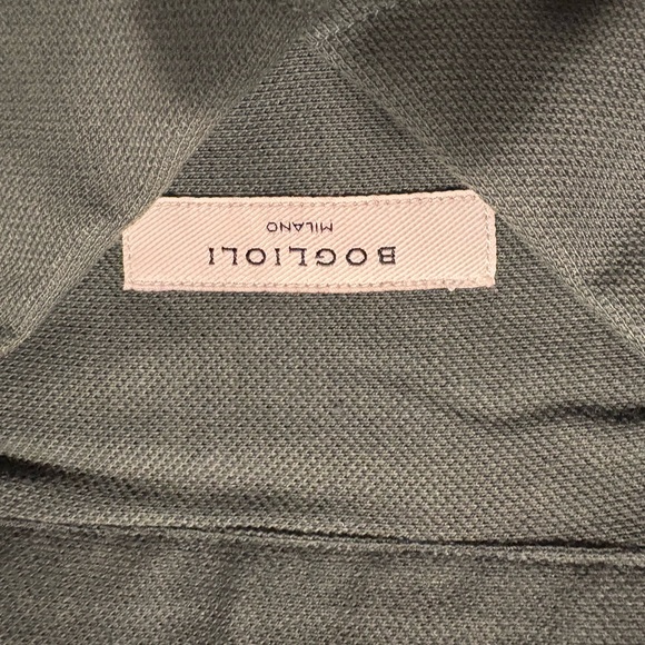 Boglioli Dark Green Polo Shirt stretch sz 18 Big!! $495 Moss Green SALE!!! - Picture 2 of 10